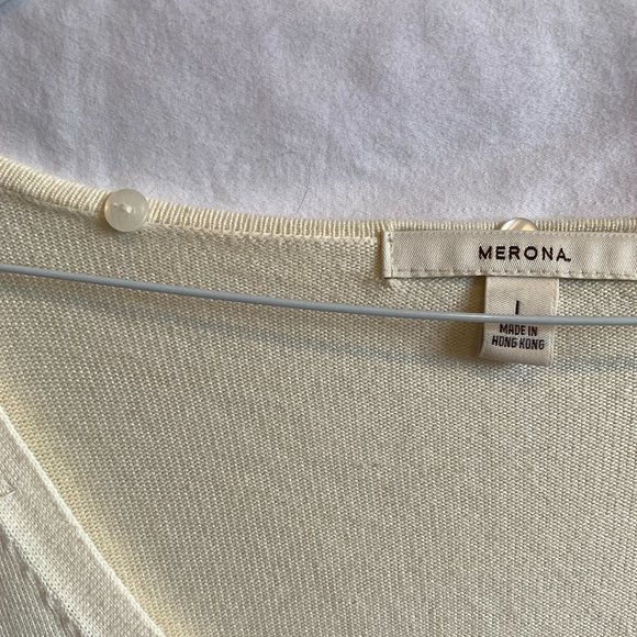 Vintage Merona Cardigan with buttons along the collar, L - Picture 3 of 5